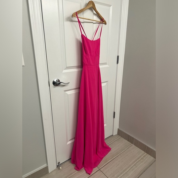 Lulus Dreamy Romance Hot Pink Backless Maxi Dress - Picture 4 of 9